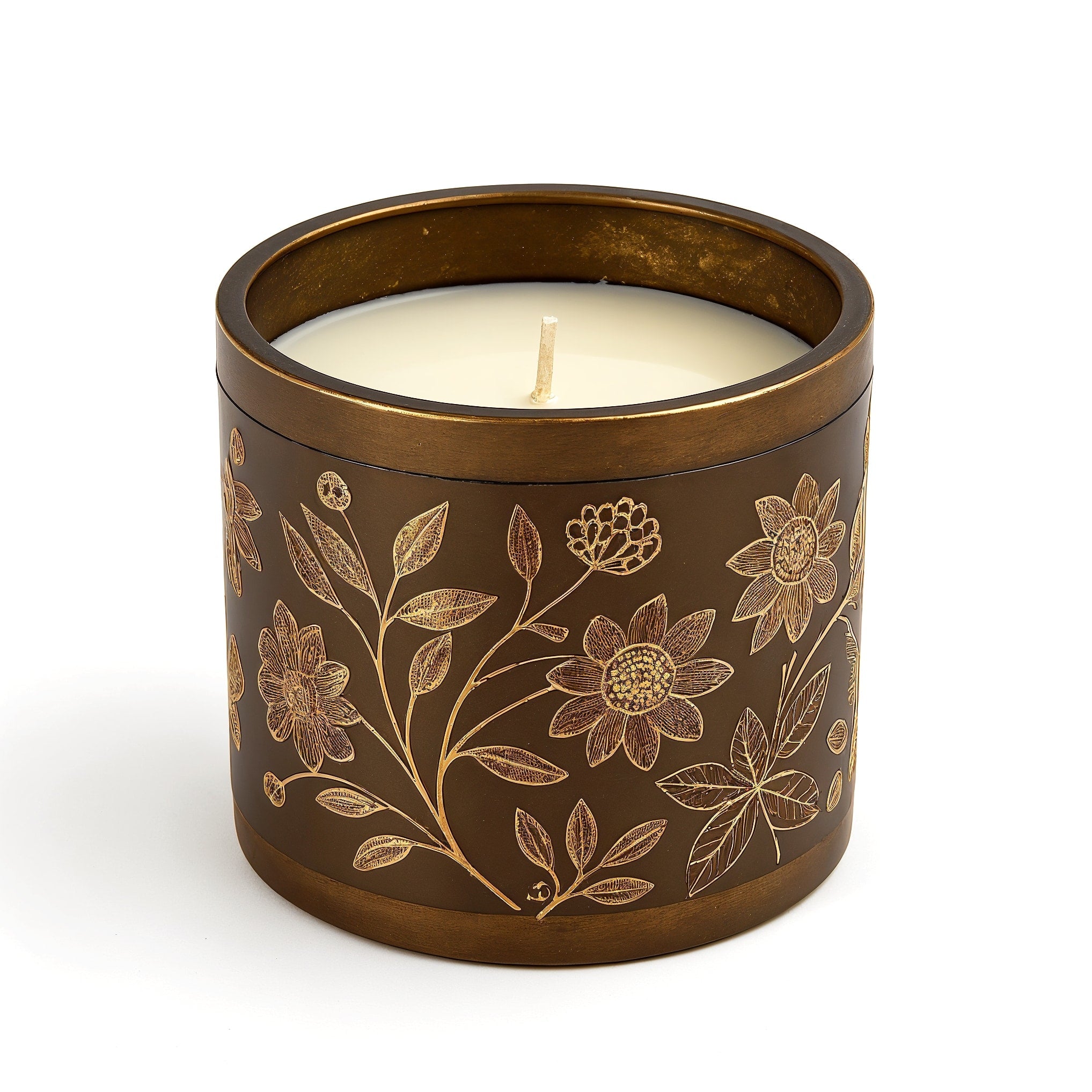 Bougie parfumée au soja Patchouli Dream NARSAGO en pot bronze