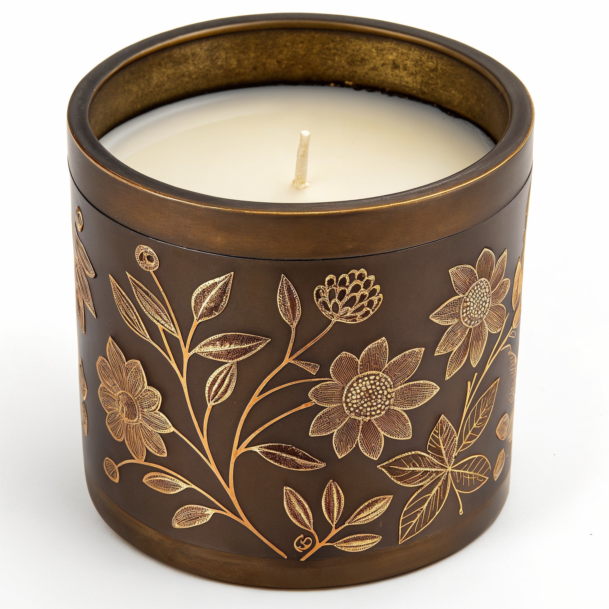 Bougie parfumée au soja Patchouli Dream NARSAGO en pot bronze