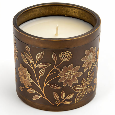 Bougie parfumée au soja Patchouli Dream NARSAGO en pot bronze