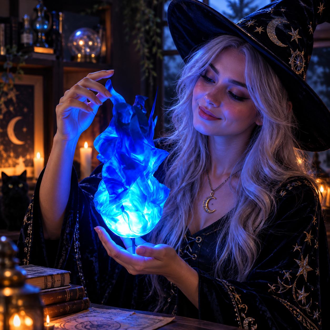 Boule de feu flottante accessoire cosplay
