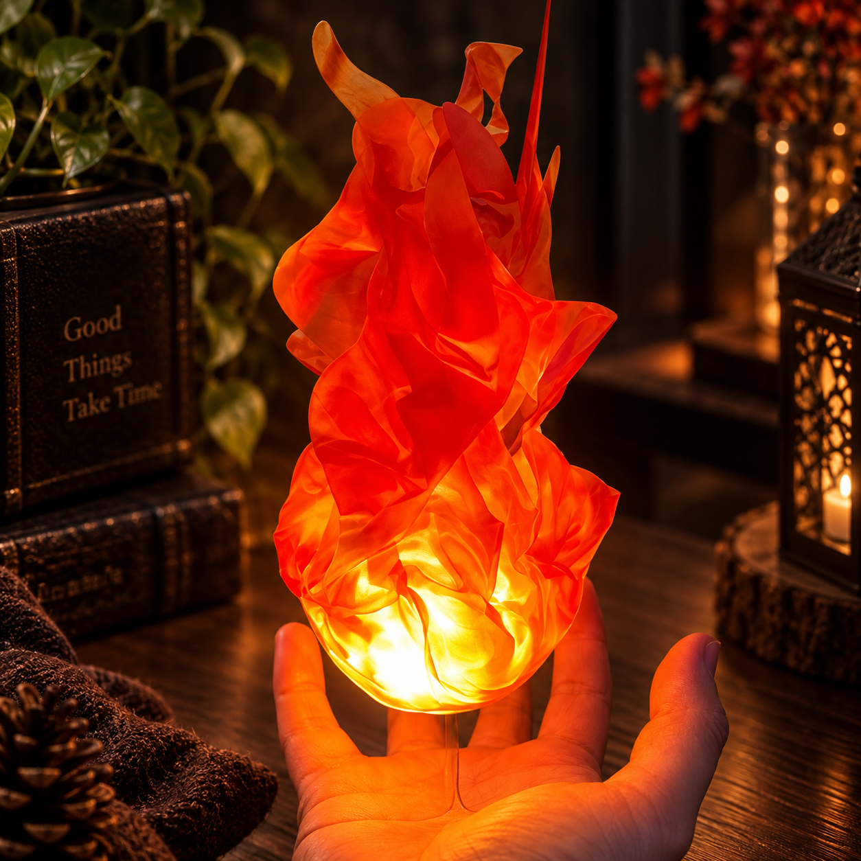 Boule de feu flottante accessoire cosplay