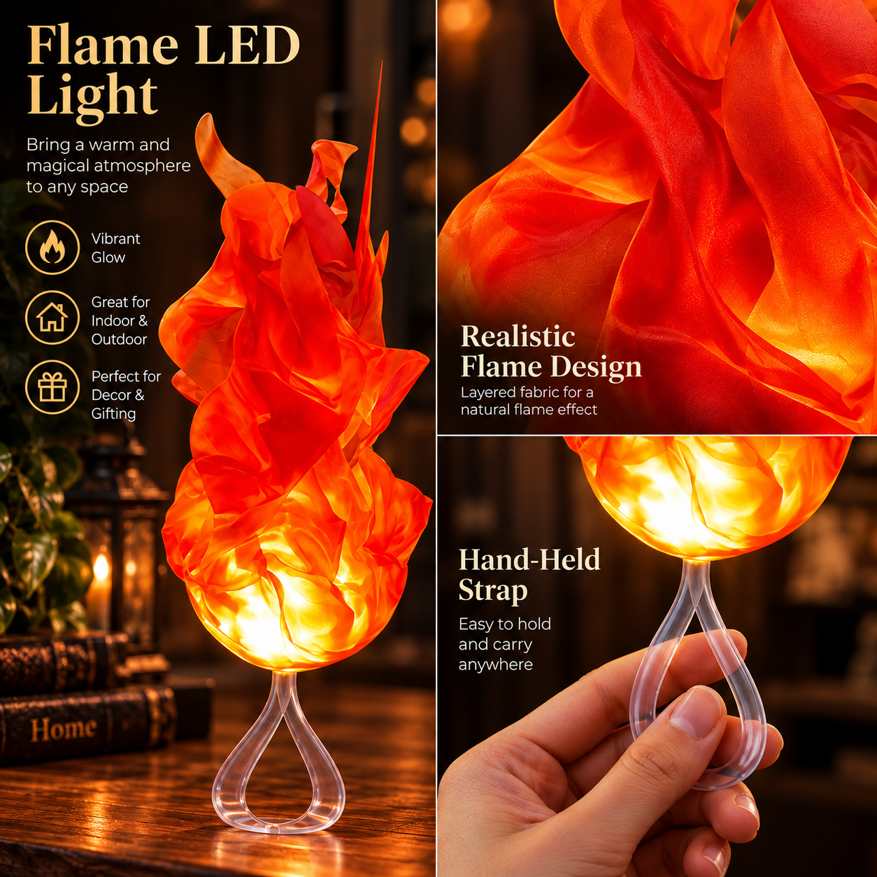 Boule de feu flottante accessoire cosplay