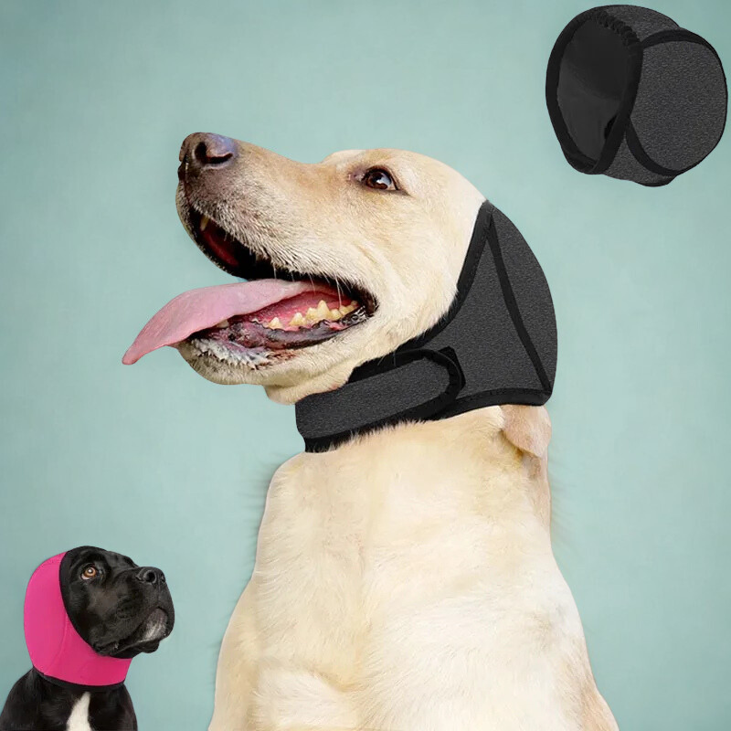 Cagoule pour chien avec polyester imperméable et atténuation du bruit, quatre tailles