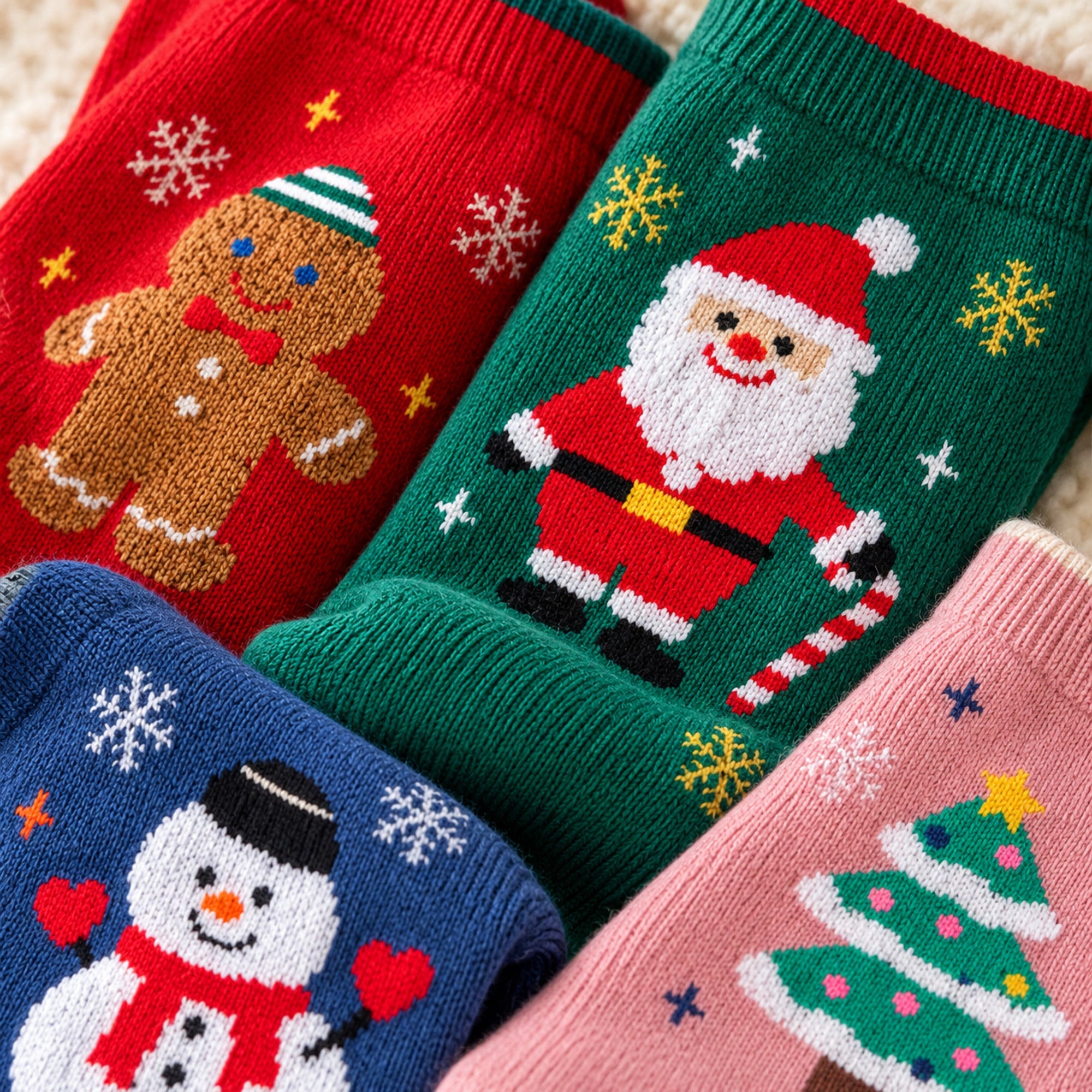 Calendrier de l'Avent 24 jours de chaussettes de Noël, coffret cadeau mystère de 12 paires de chaussettes, motifs festif