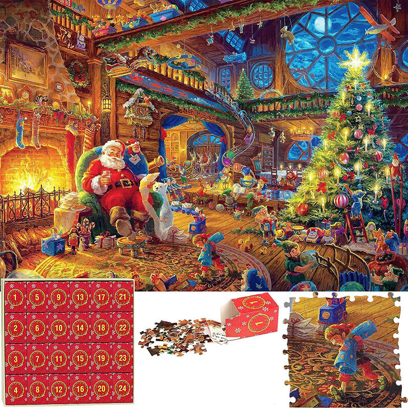 Calendrier de l'Avent puzzle de Noël - Compte à rebours 24 jours