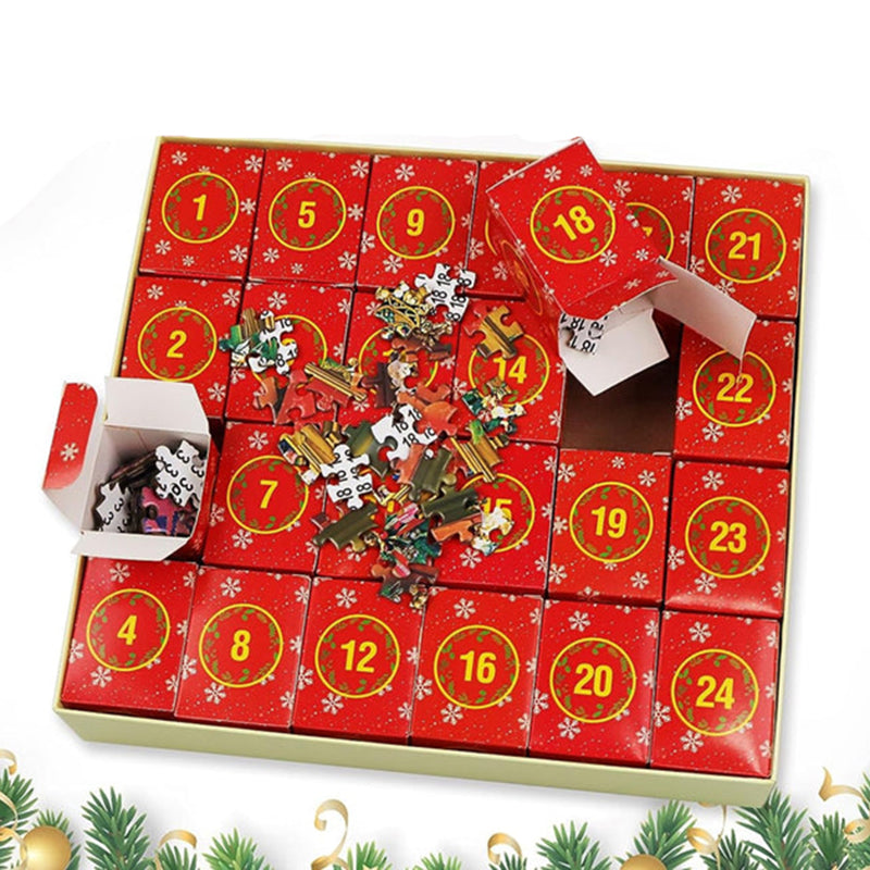 Calendrier de l'Avent puzzle de Noël - Compte à rebours 24 jours