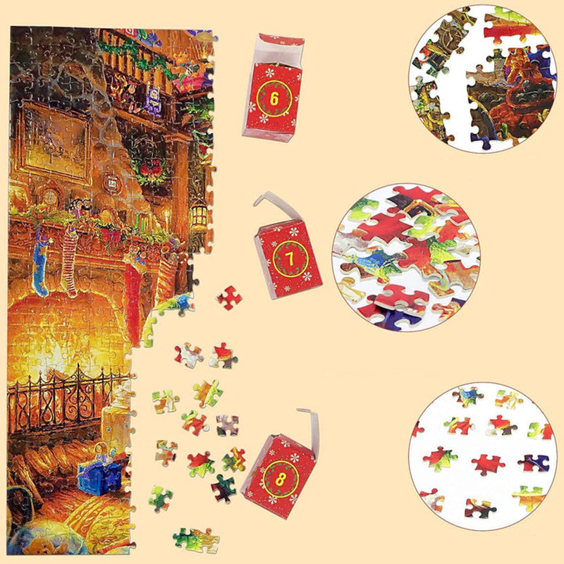 Calendrier de l'Avent puzzle de Noël - Compte à rebours 24 jours