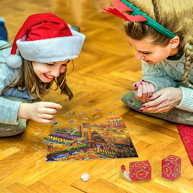 Calendrier de l'Avent puzzle de Noël - Compte à rebours 24 jours