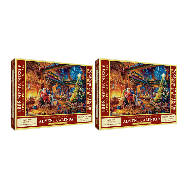 Calendrier de l'Avent puzzle de Noël - Compte à rebours 24 jours