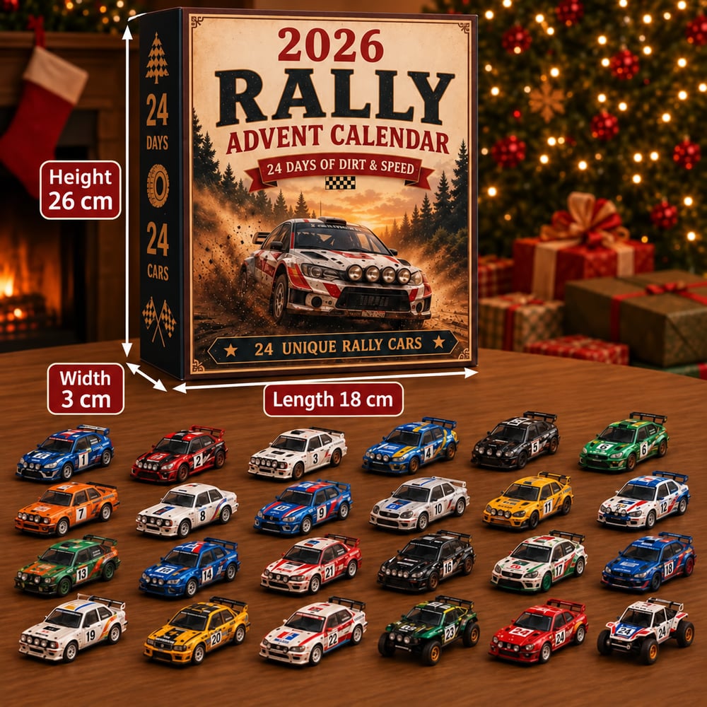 Calendrier de l'Avent Rallye 2026 – 24 jours de voitures de rallye à collectionner