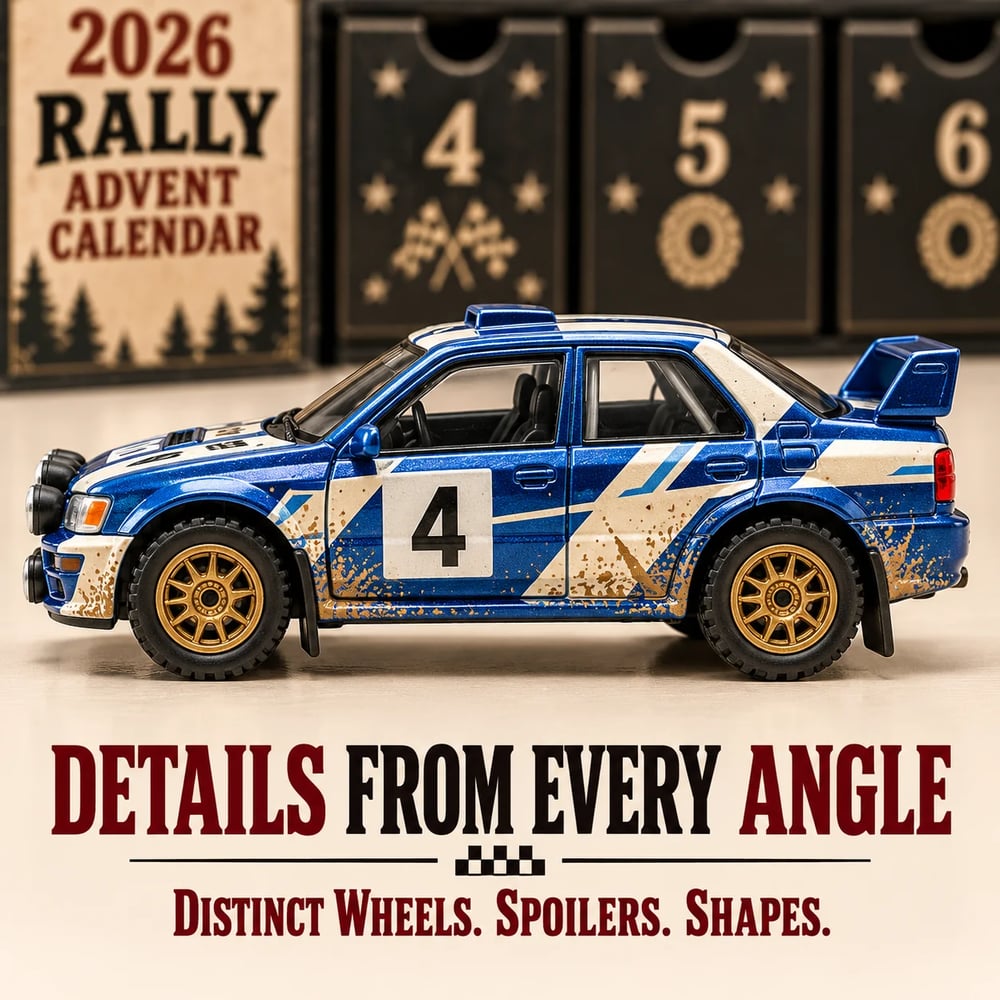 Calendrier de l'Avent Rallye 2026 – 24 jours de voitures de rallye à collectionner