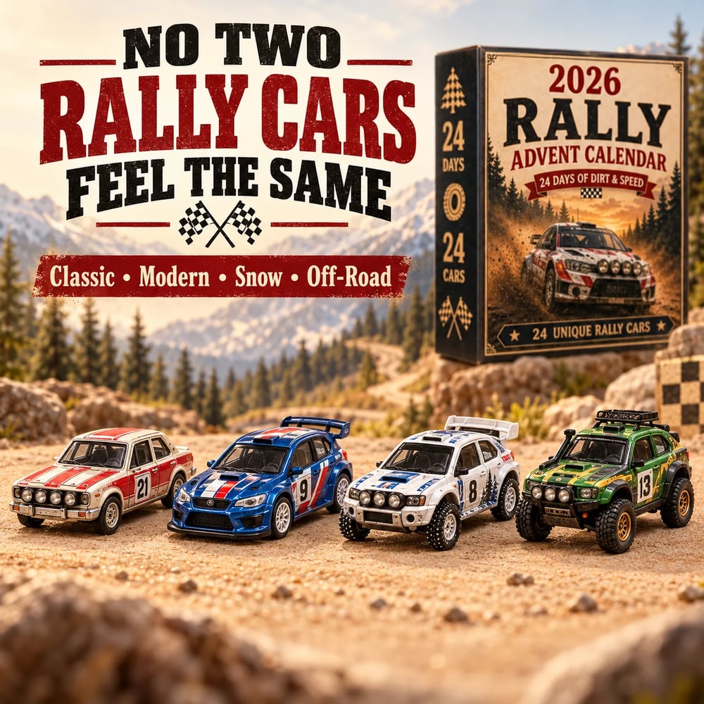 Calendrier de l'Avent Rallye 2026 – 24 jours de voitures de rallye à collectionner
