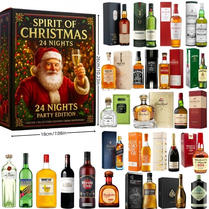 Calendrier de l'Avent whisky 2025 avec 24 bouteilles miniatures à collectionner (sans alcool)