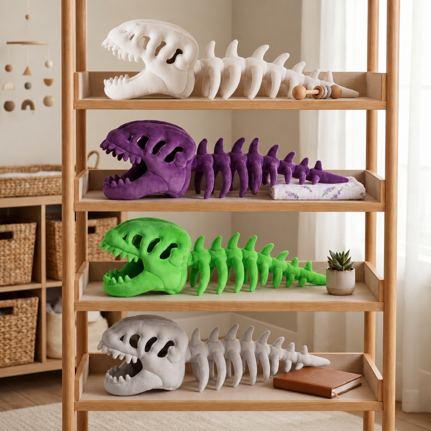 Capuche peluche crâne de dinosaure enfant avec colonne vertébrale