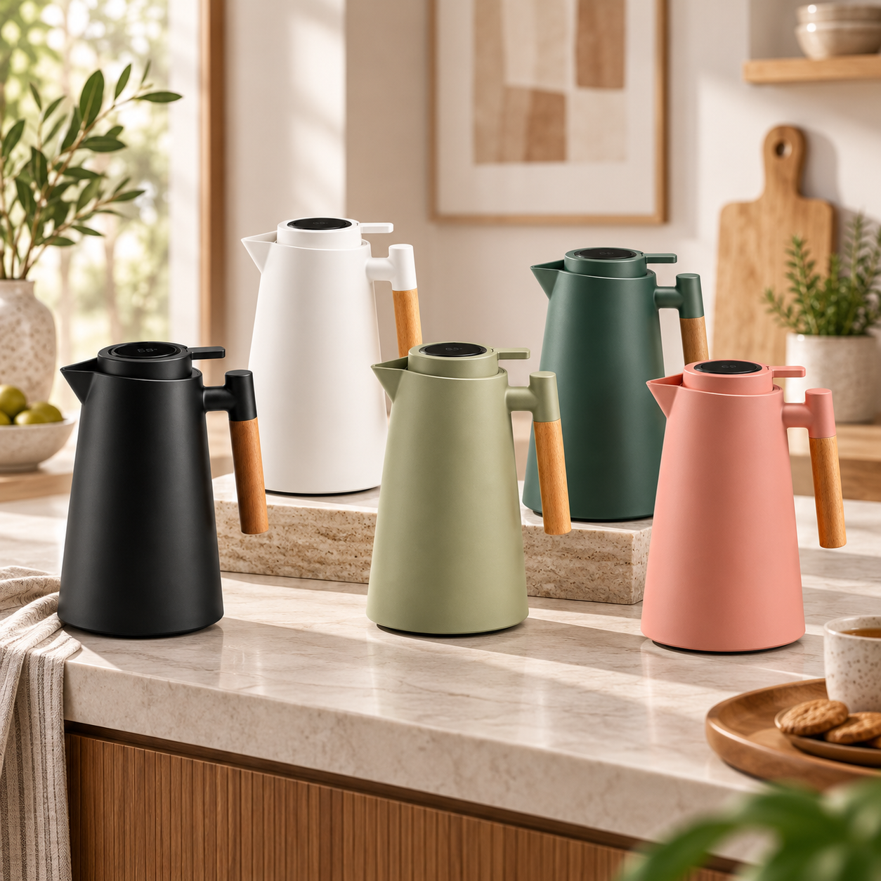 Carafe isotherme avec affichage de température à double paroi