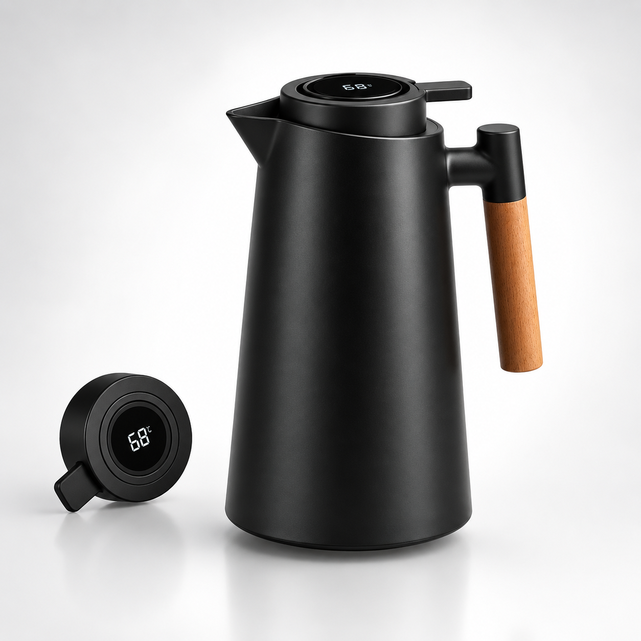 Carafe isotherme avec affichage de température à double paroi
