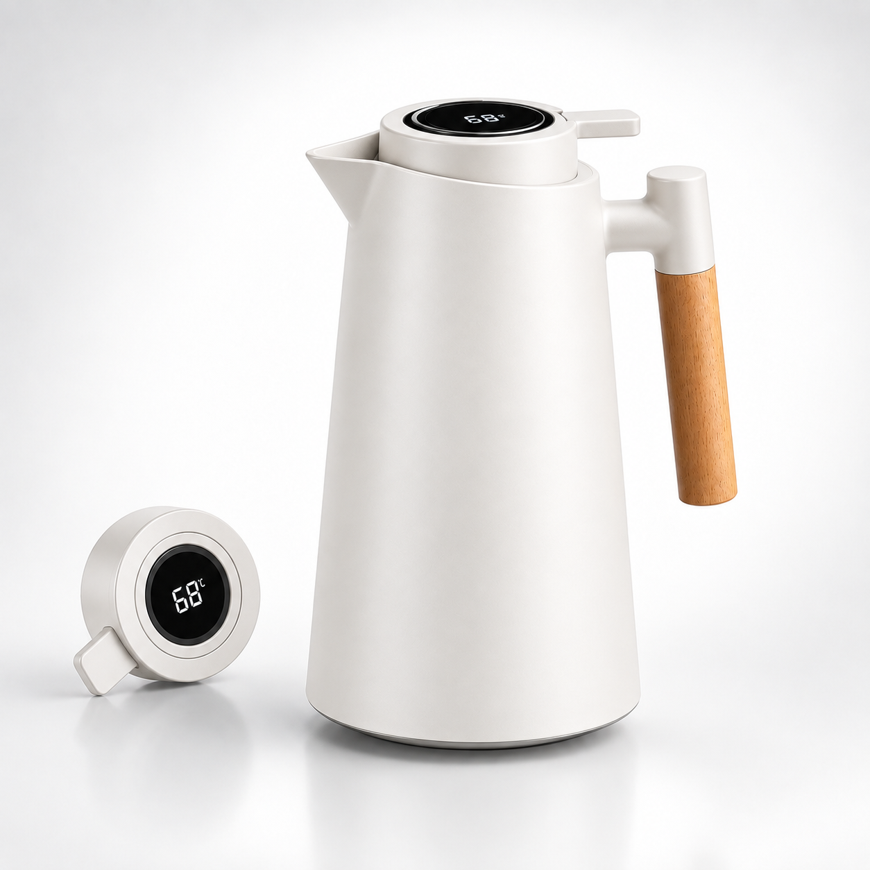 Carafe isotherme avec affichage de température à double paroi