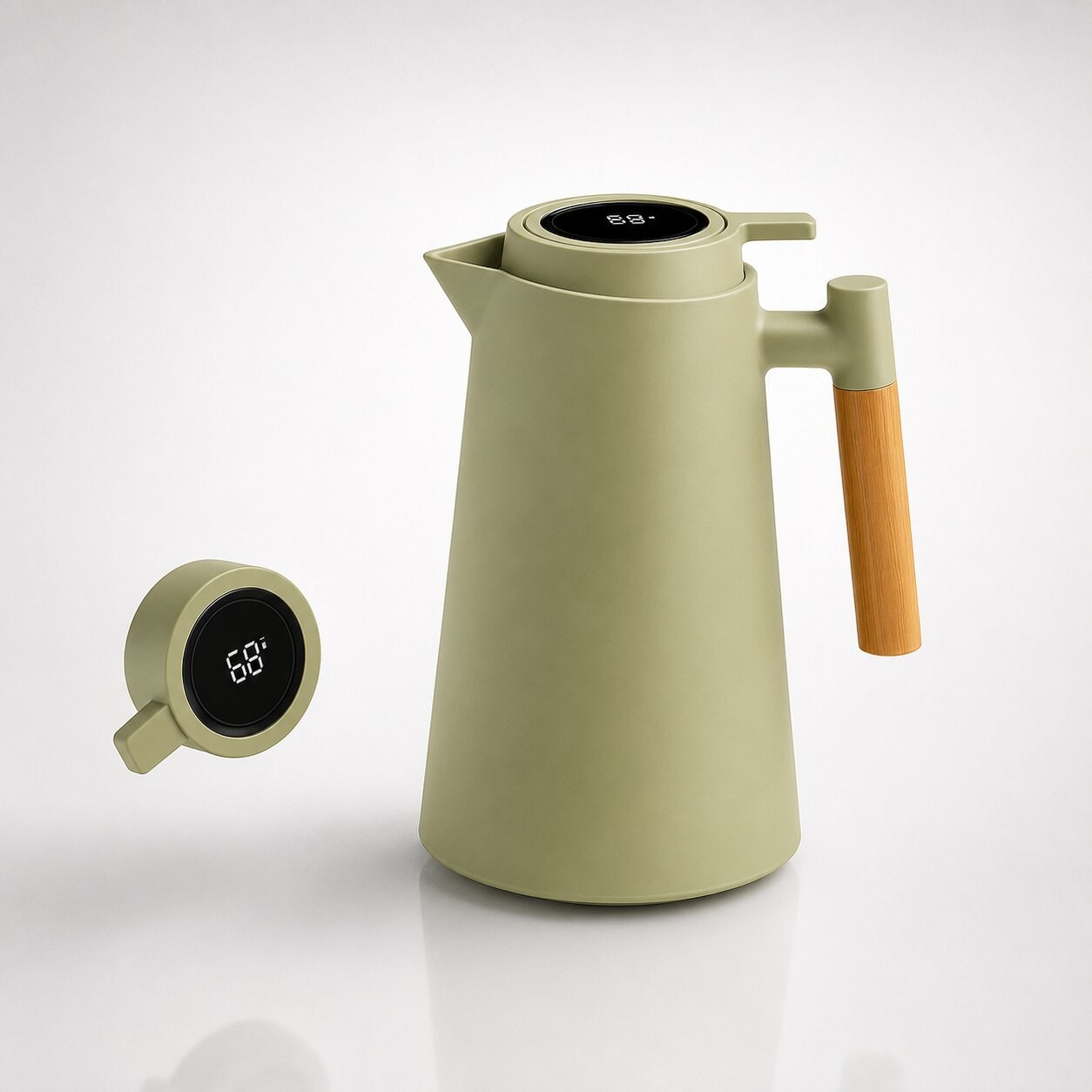 Carafe isotherme avec affichage de température à double paroi