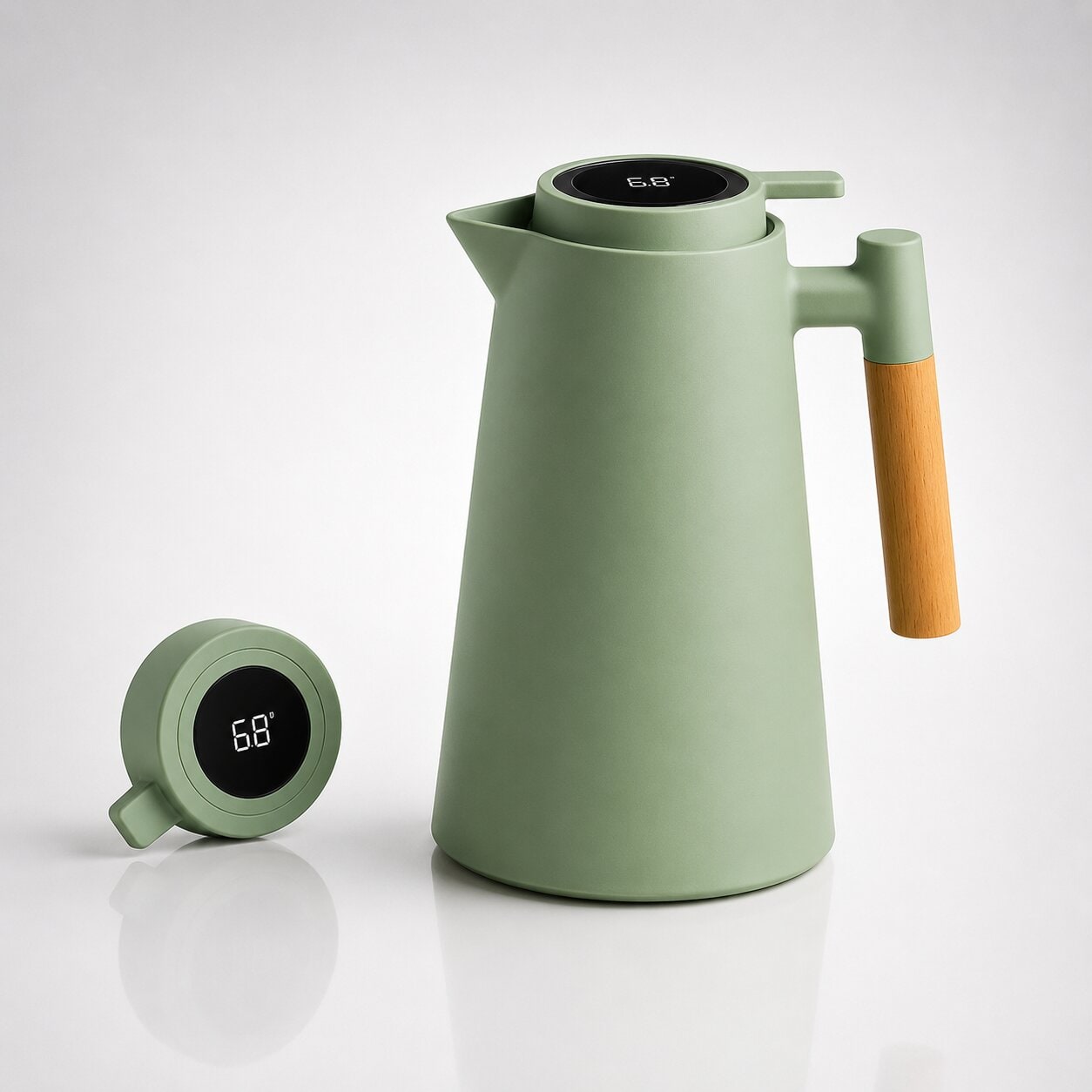 Carafe isotherme avec affichage de température à double paroi