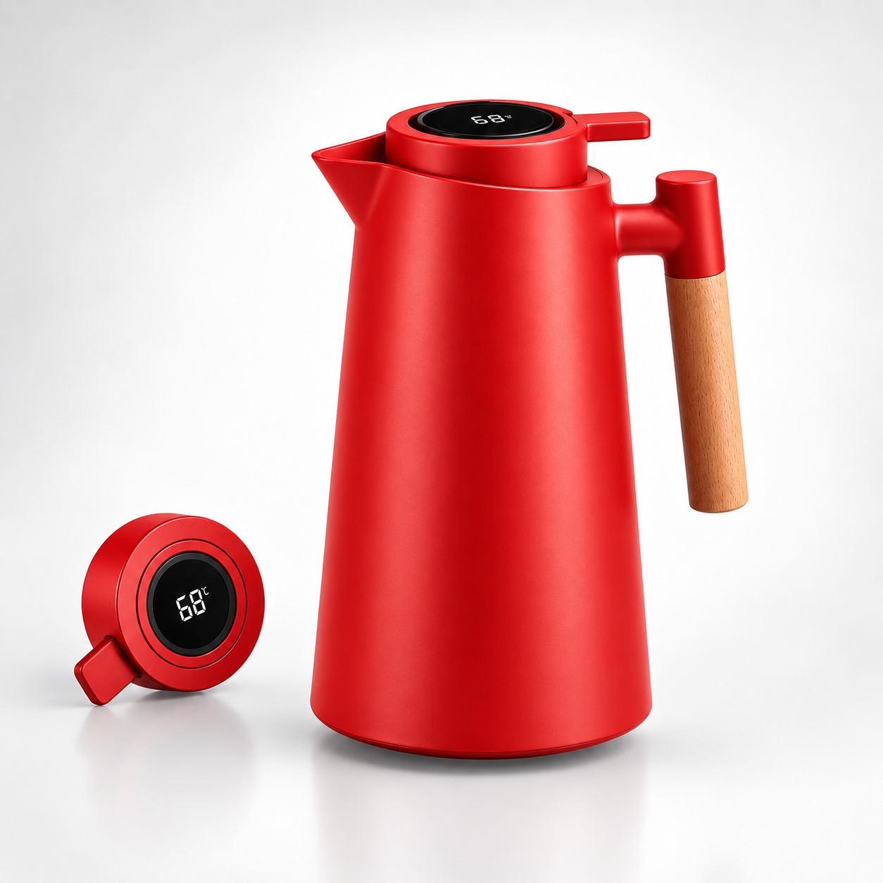 Carafe isotherme avec affichage de température à double paroi