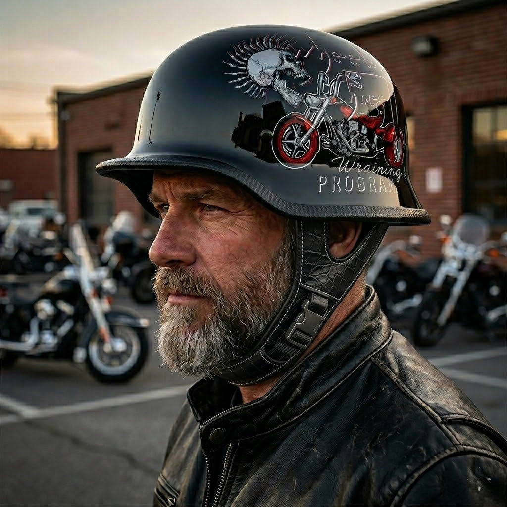 Casque demi-jet rétro M35 Stahlhelm – homologué DOT et ECE