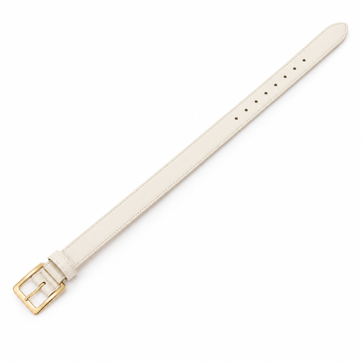 Ceinture crème avec boucle dorée 3,5 cm mixte