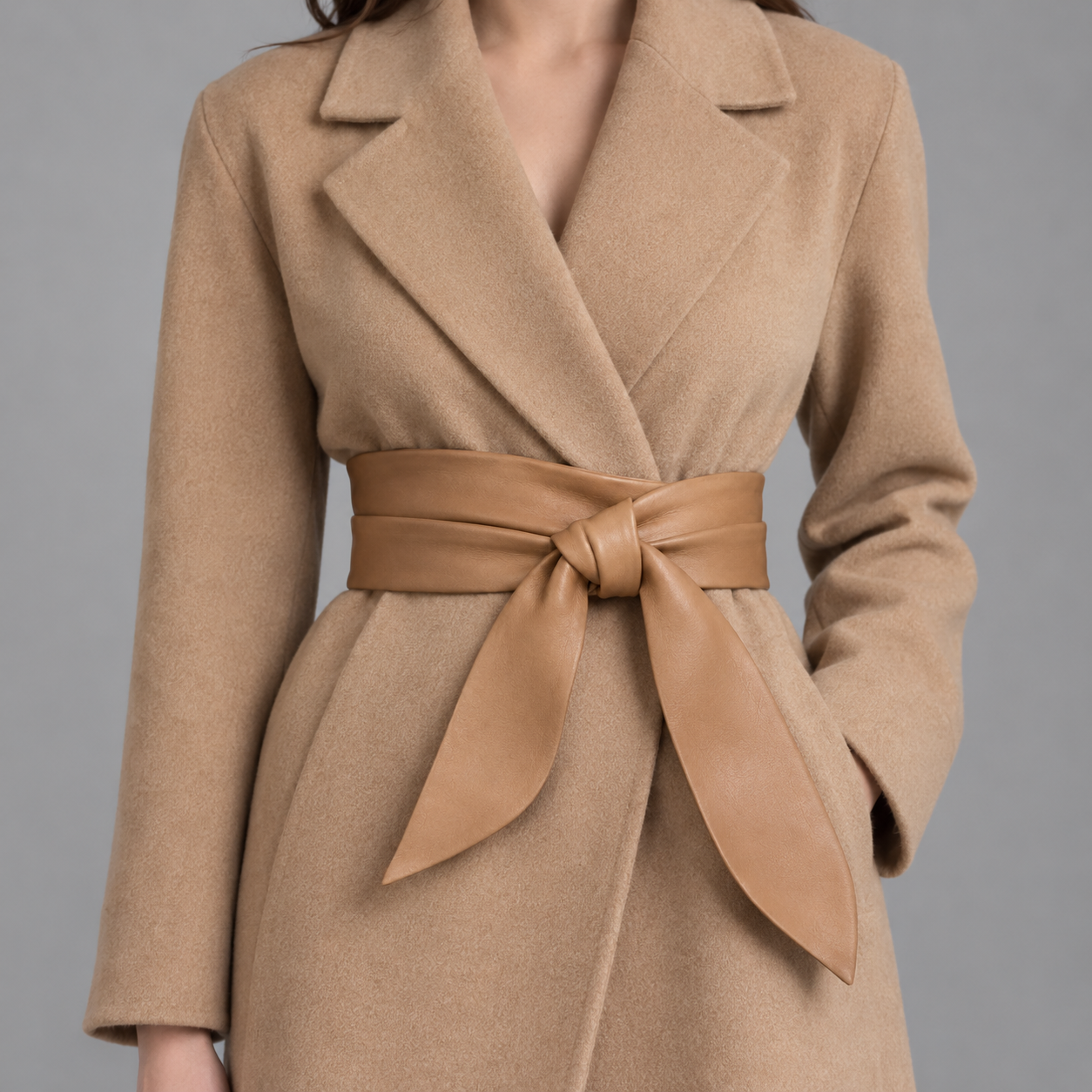Ceinture obi NARSAGO 250 cm à nouer beige taille unique