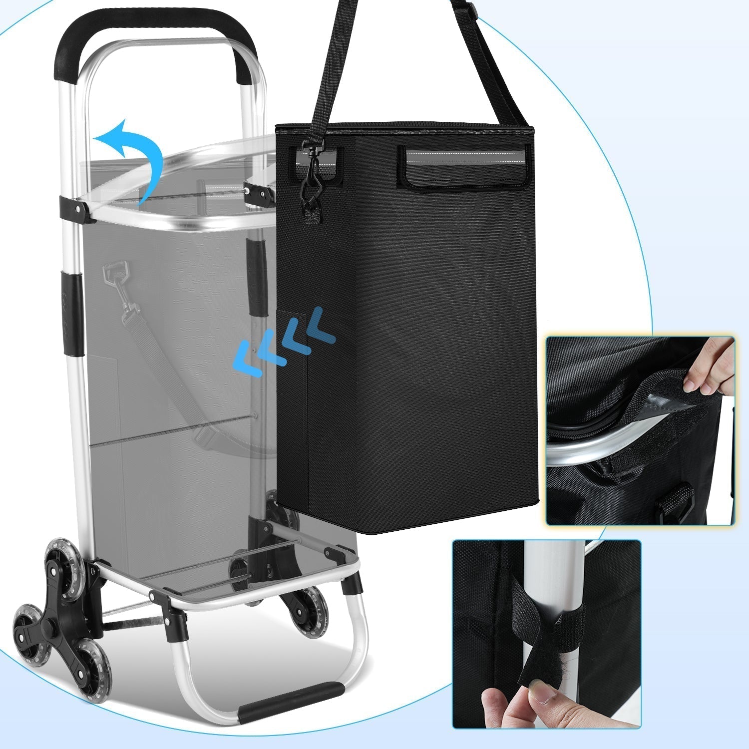 Chariot de courses pliable 40 l