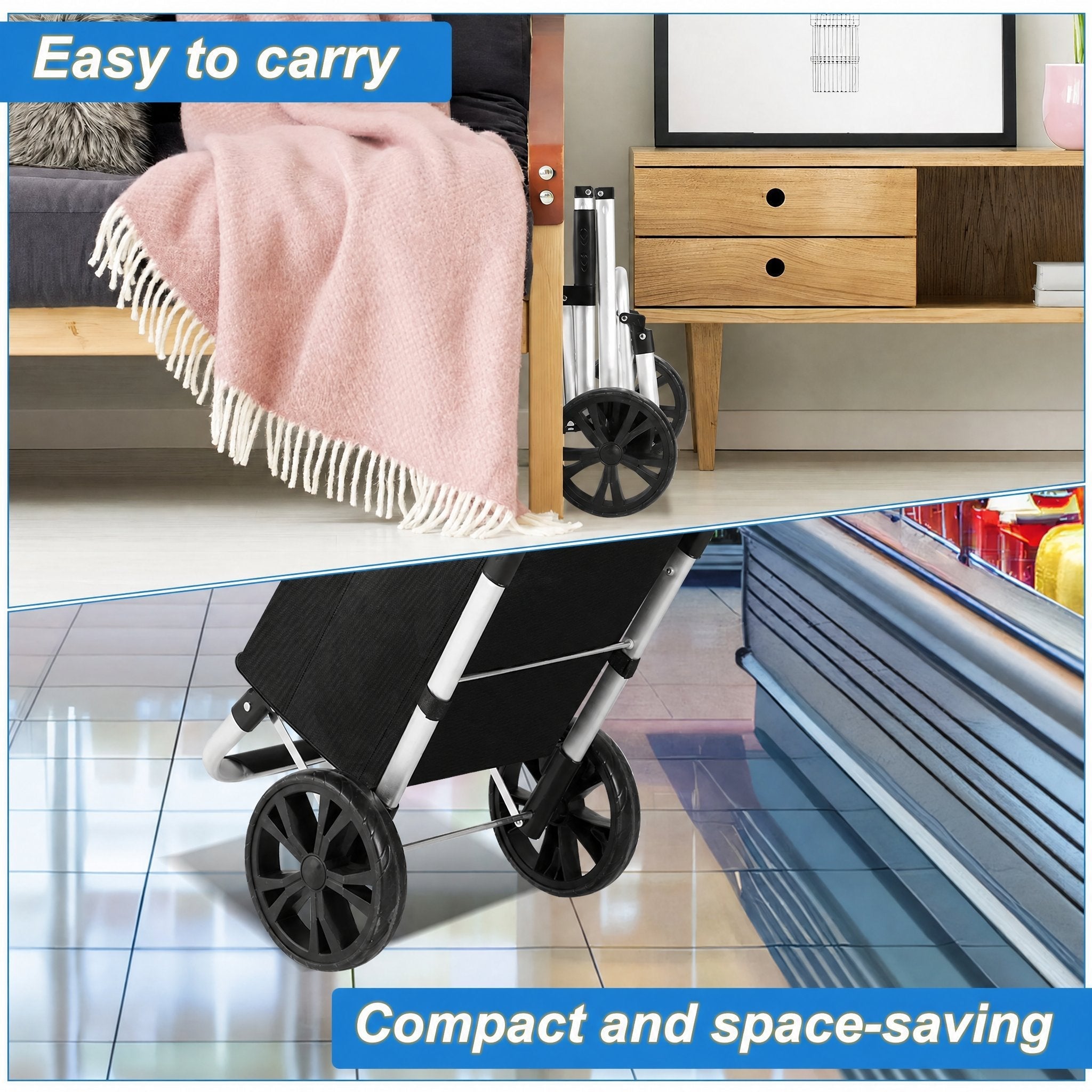 Chariot de courses pliable 40 l