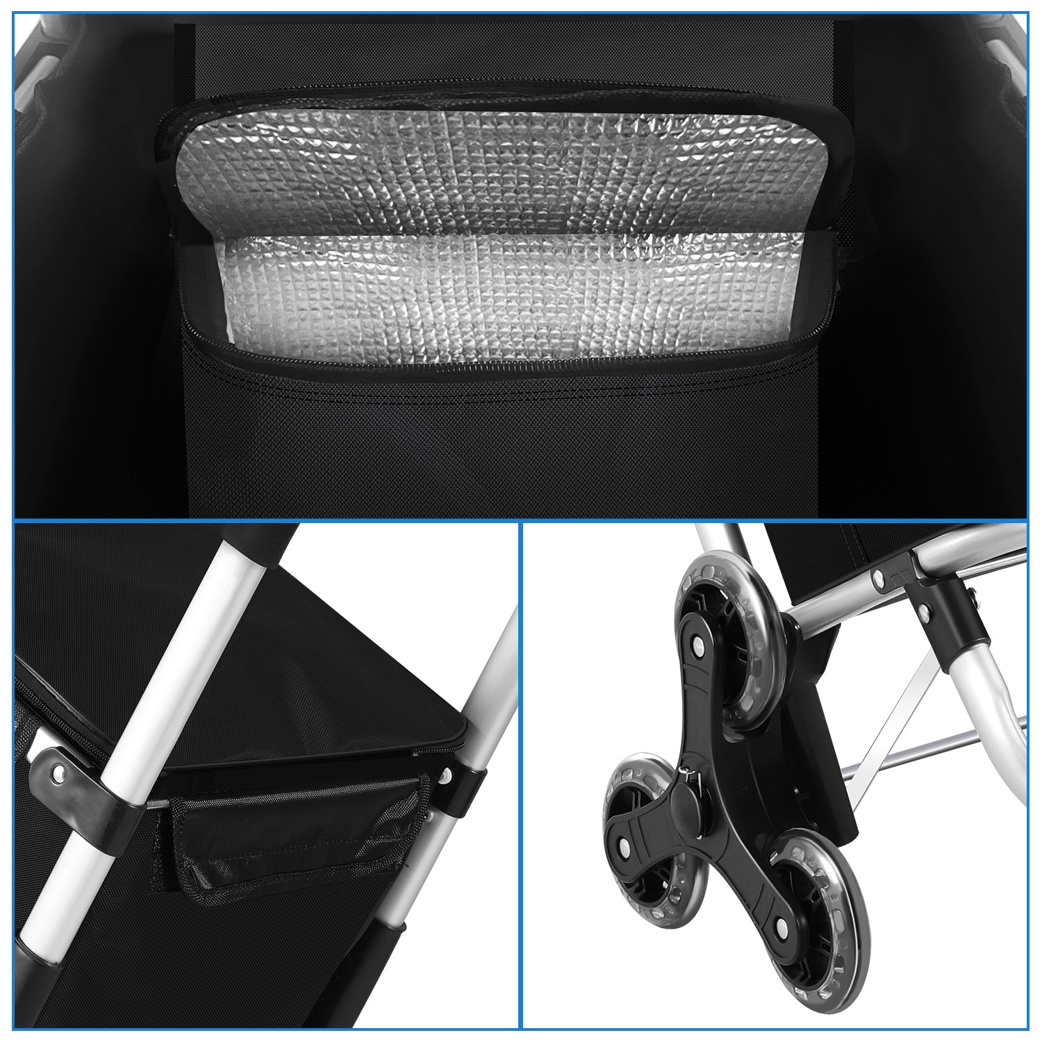 Chariot de courses pliable 40 l