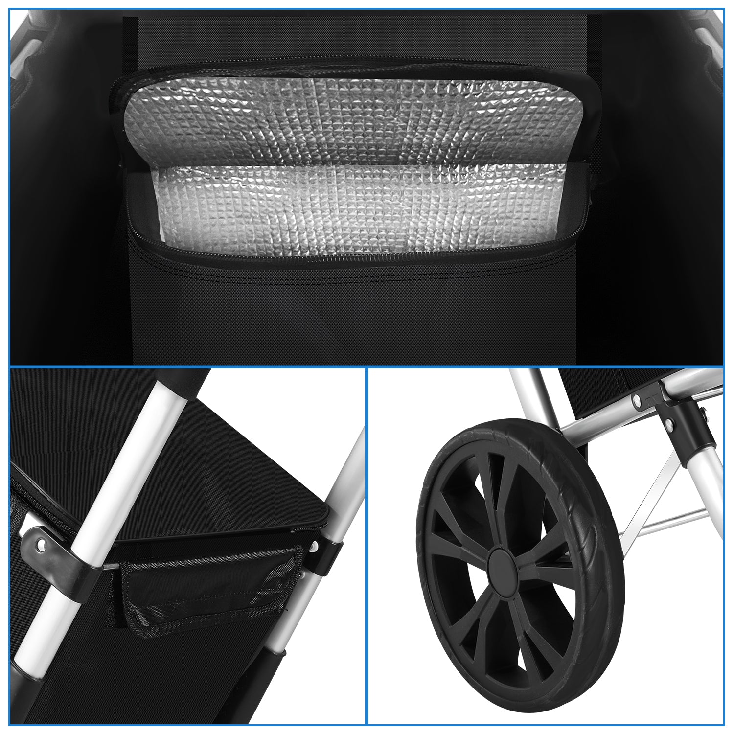 Chariot de courses pliable 40 l