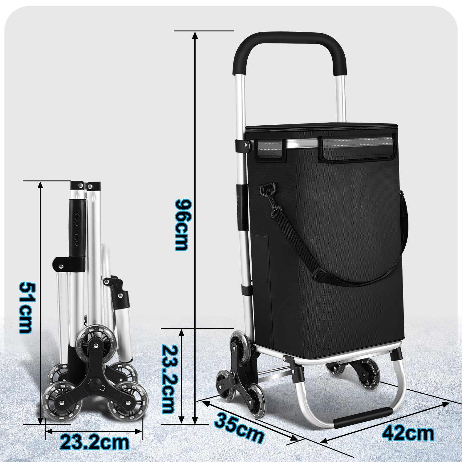 Chariot de courses pliable 40 l