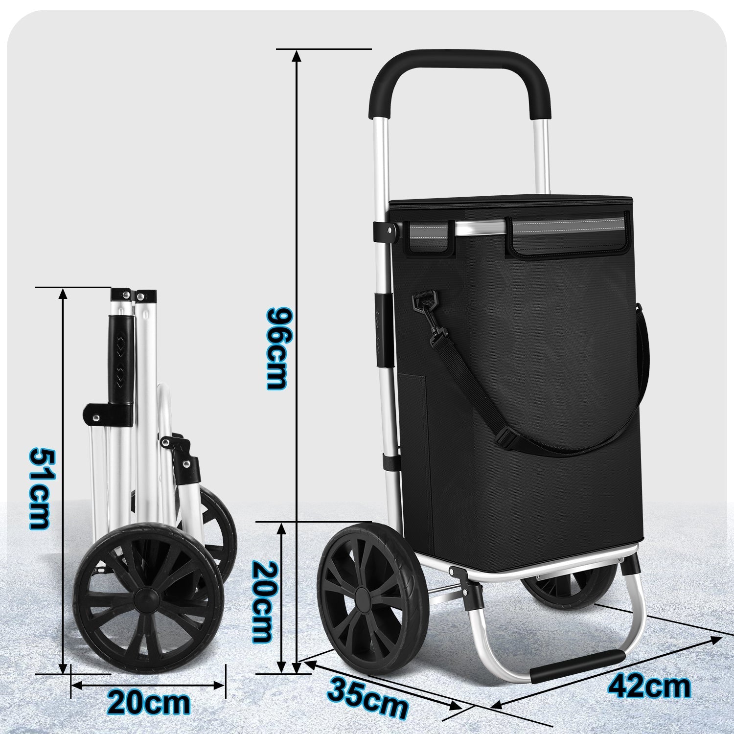 Chariot de courses pliable 40 l