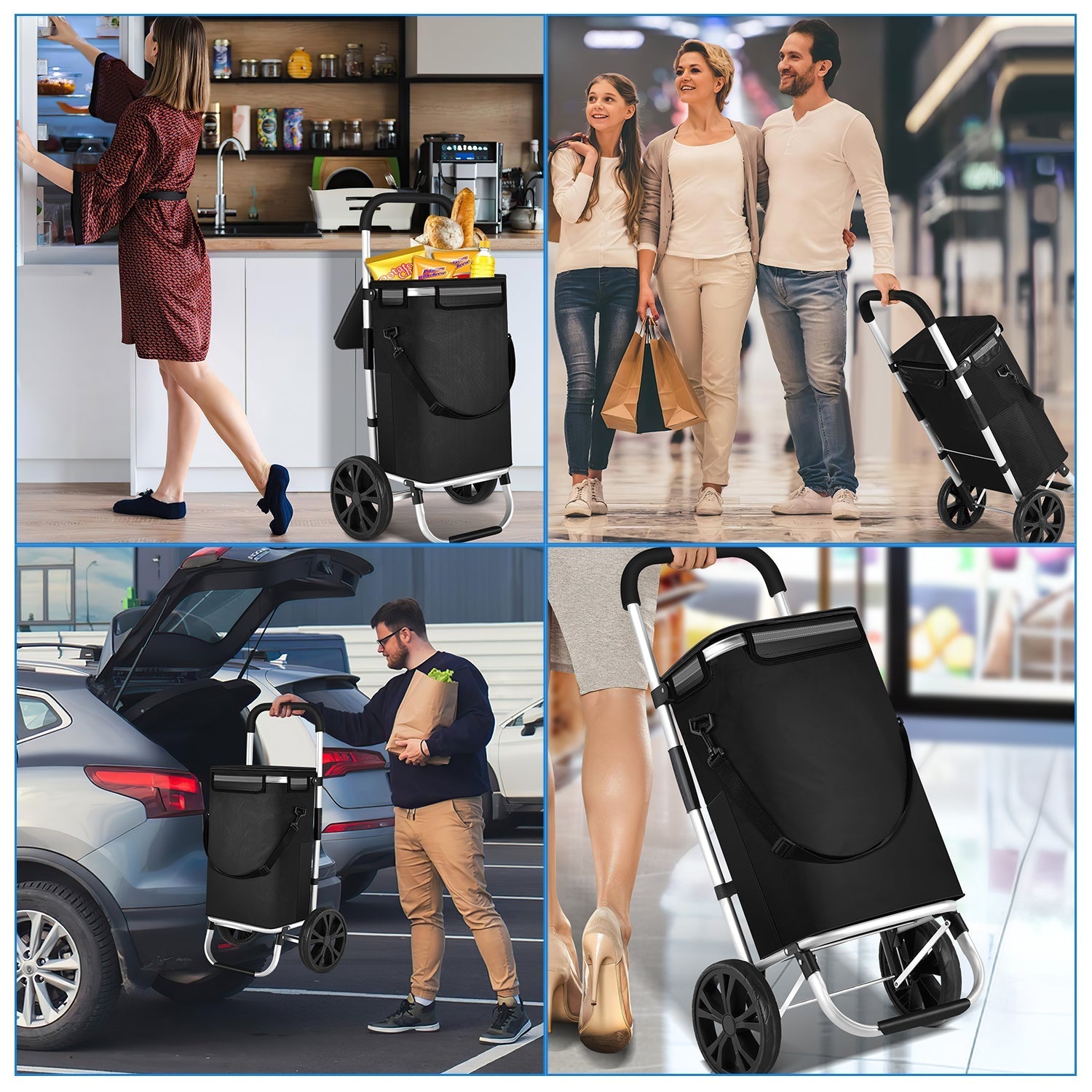 Chariot de courses pliable 40 l