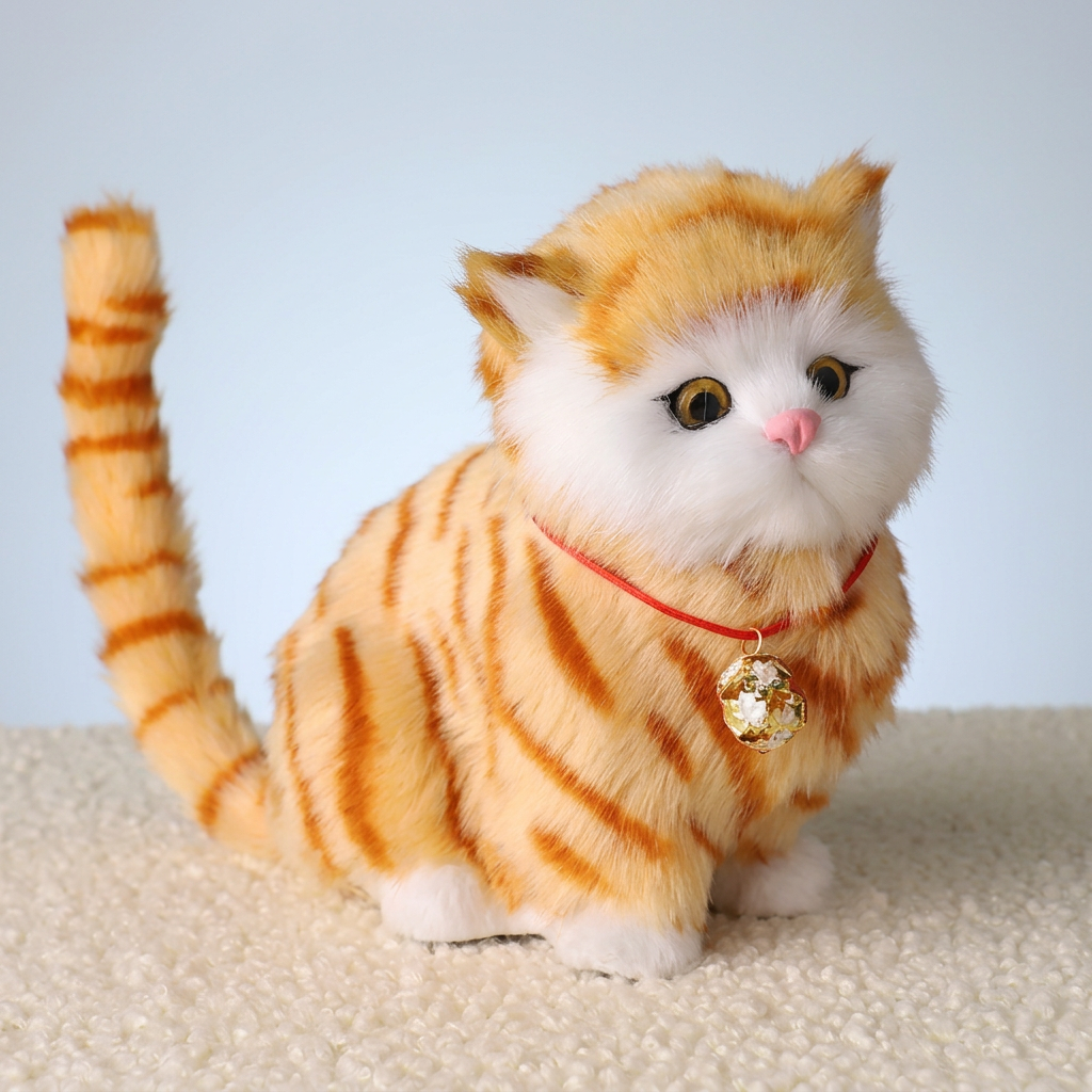 Chaton robot interactif réaliste tigré, chat robot qui marche et miaule