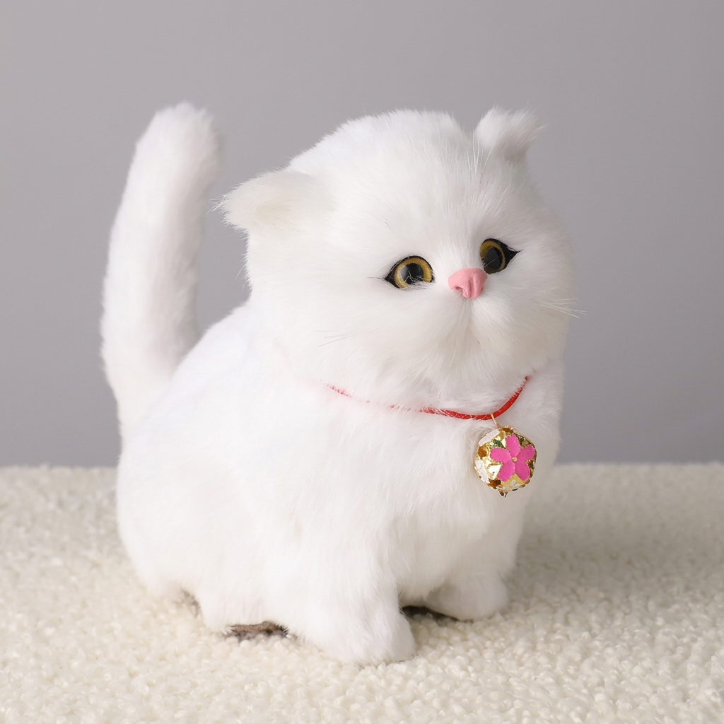 Chaton robot interactif réaliste tigré, chat robot qui marche et miaule