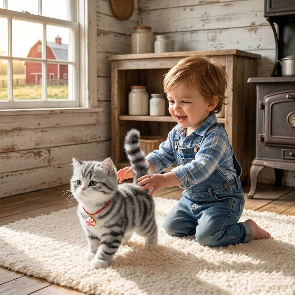 Chaton robot interactif réaliste tigré, chat robot qui marche et miaule