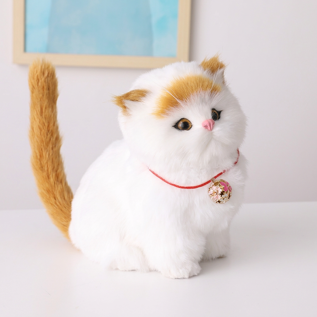 Chaton robot interactif réaliste tigré, chat robot qui marche et miaule