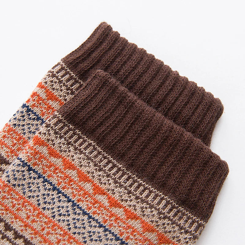 Chaussettes en laine lot de 5, ultra chaudes hiver, motif scandinave, mixte