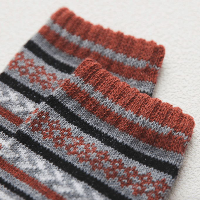Chaussettes thermiques en mélange de laine avec motif nordique, lot d'hiver de 5 paires, taille EU 36-39, 6 modèles