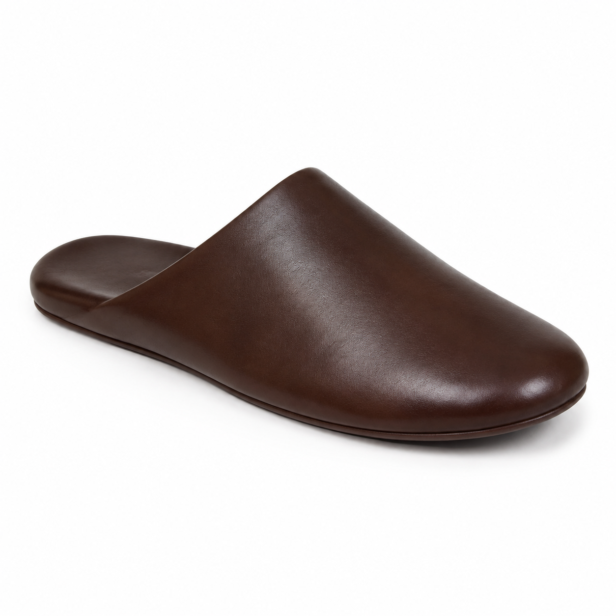 Chaussons homme marron foncé à enfiler à semelle ferme