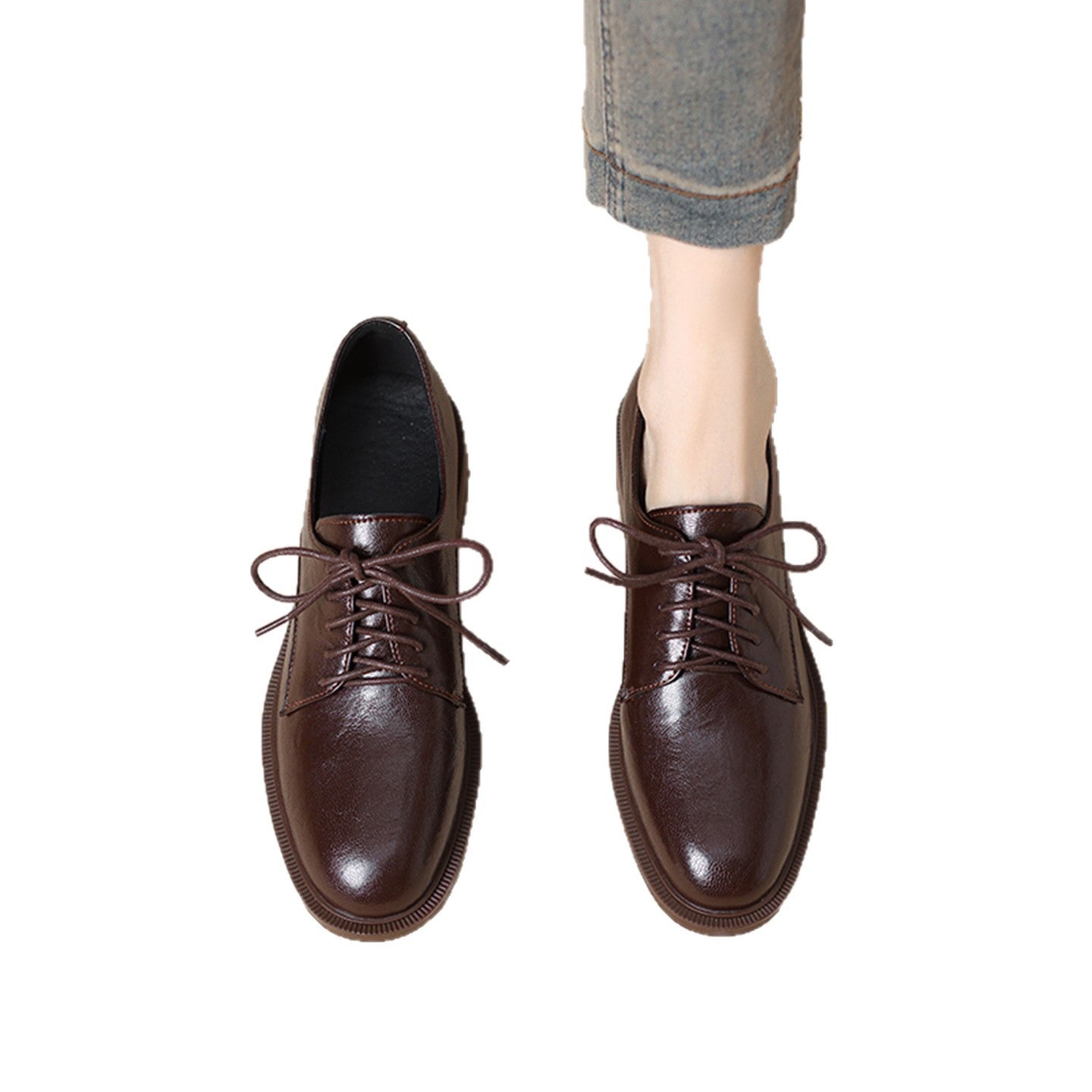 Chaussures à lacets en cuir classiques pour femme