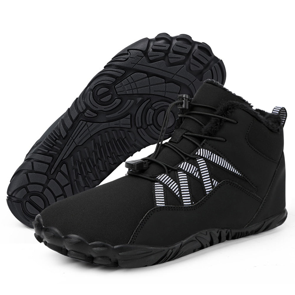 Chaussures barefoot d'hiver arctique — intérieur doublé polaire moelleux, espace large pour les orteils, résistantes jus