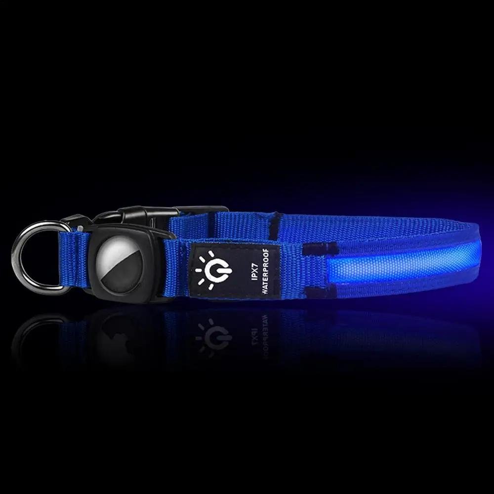 Collier lumineux pour chien avec porte-AirTag pour la sécurité de votre animal