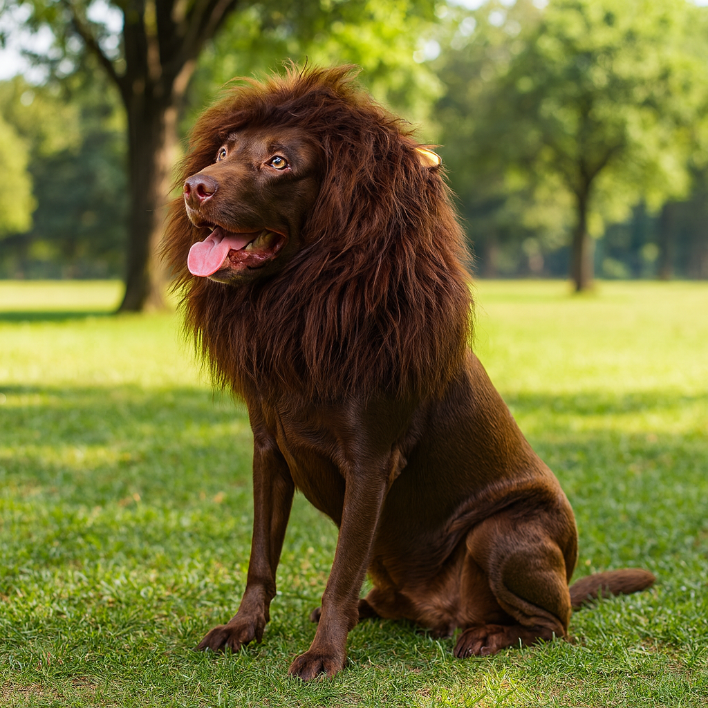 Costume crinière de lion pour chien pour Halloween, crinière en peluche avec oreilles pour chiens moyens et grands, tour