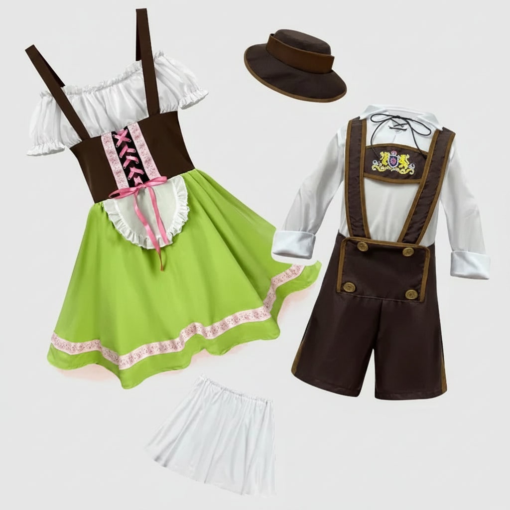 Costume traditionnel bavarois pour homme avec short et chemisier