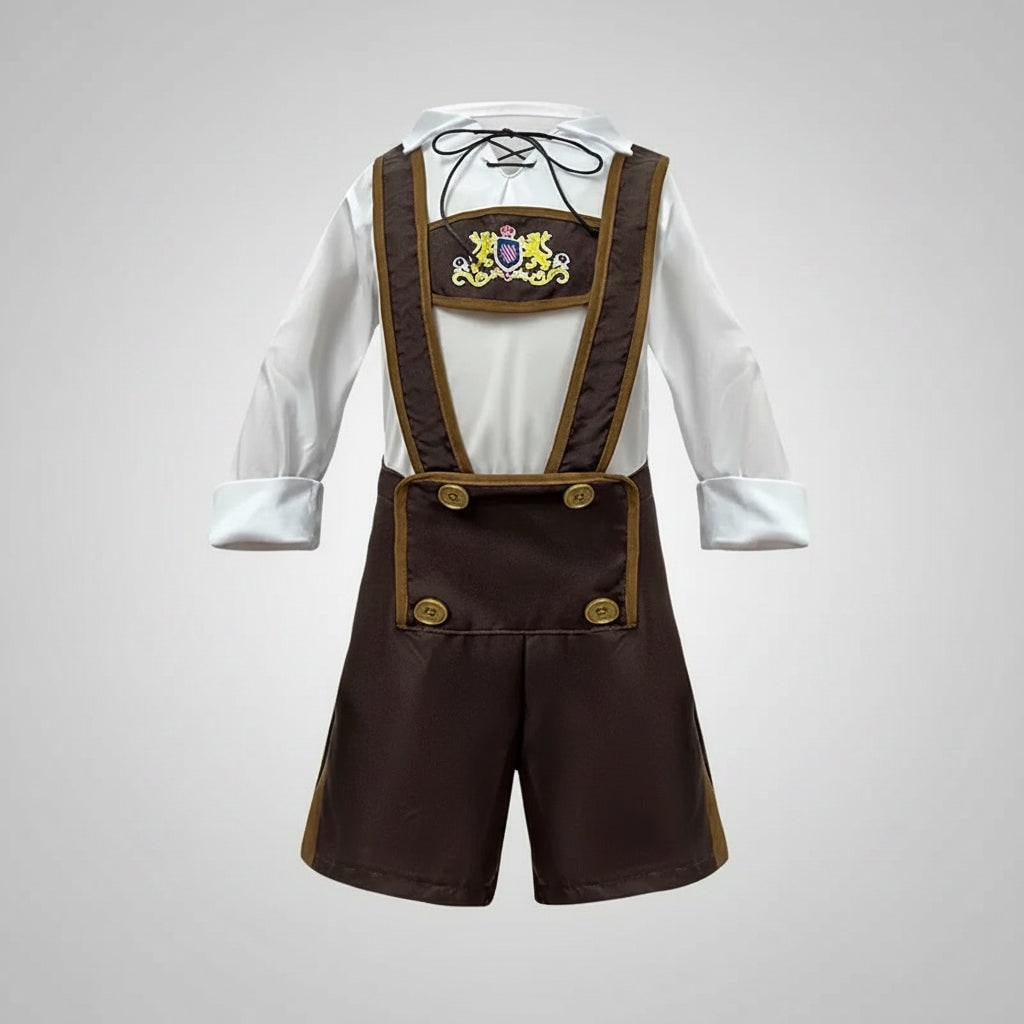 Costume traditionnel bavarois pour homme avec short et chemisier