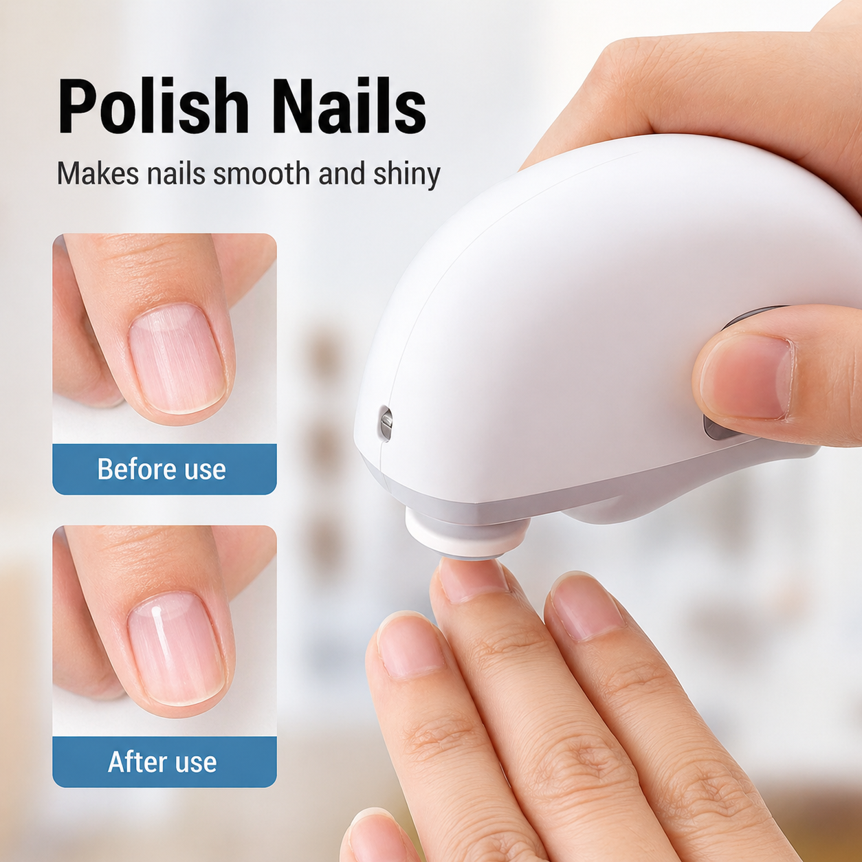 Coupe-ongles électrique 3 en 1 avec coupe, limage et polissage, rechargeable USB
