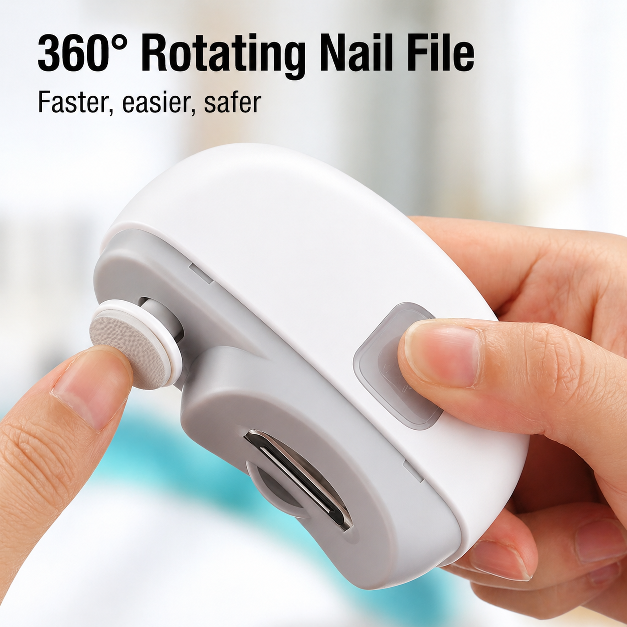 Coupe-ongles électrique 3 en 1 avec coupe, limage et polissage, rechargeable USB