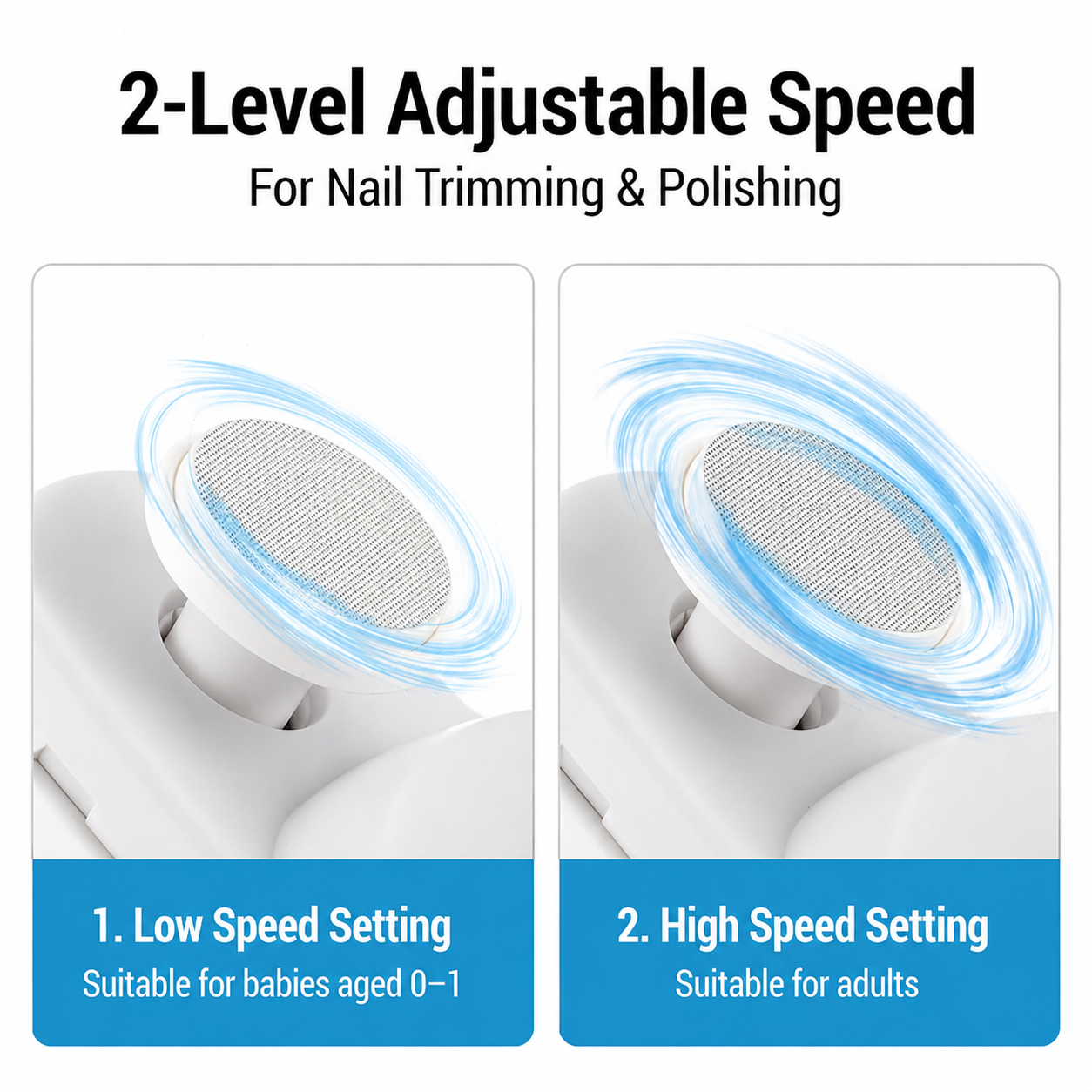 Coupe-ongles électrique 3 en 1 avec coupe, limage et polissage, rechargeable USB